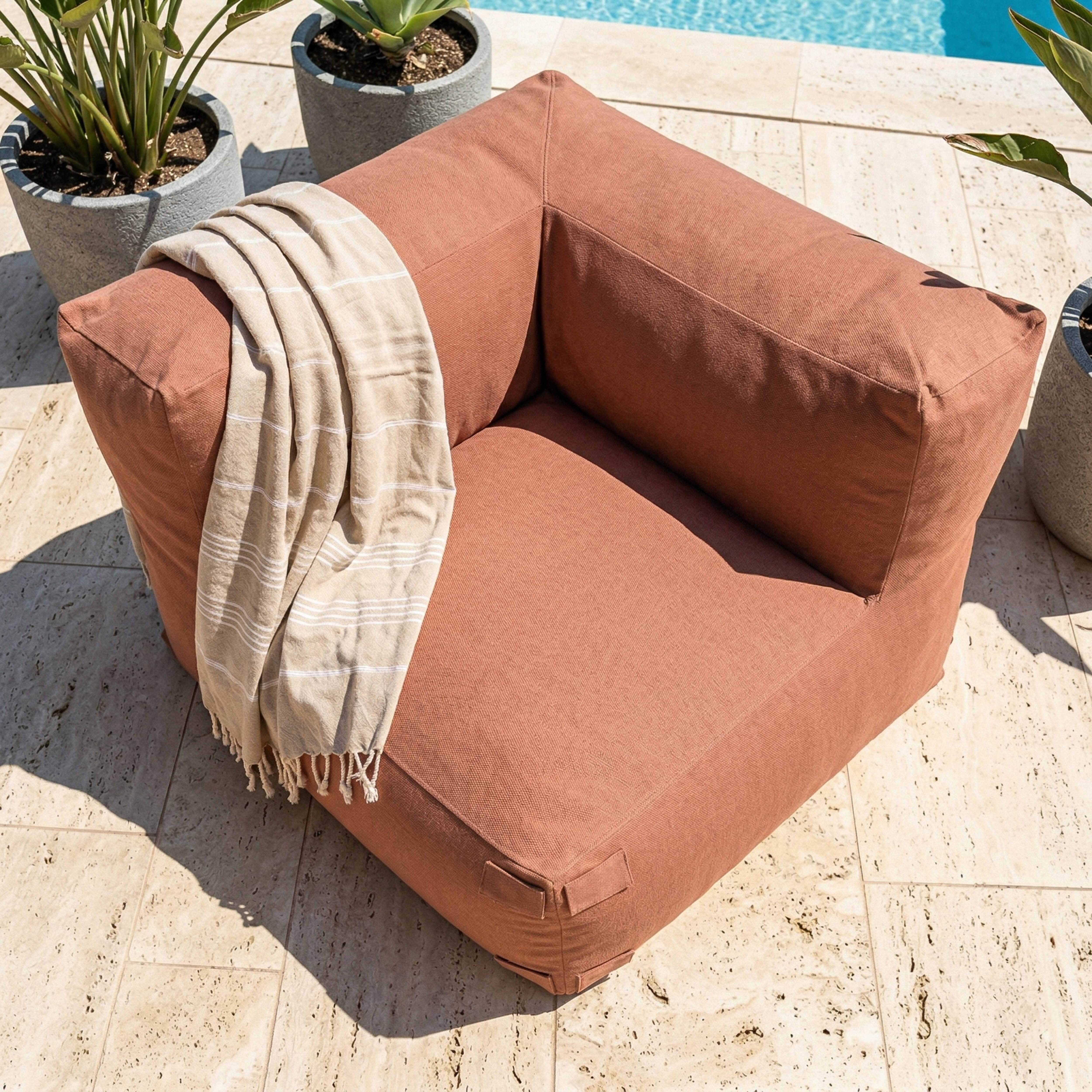 Oviala - Fauteuil d'angle pour canapé modulable terracotta Mixi - Oviala - Imagen 3