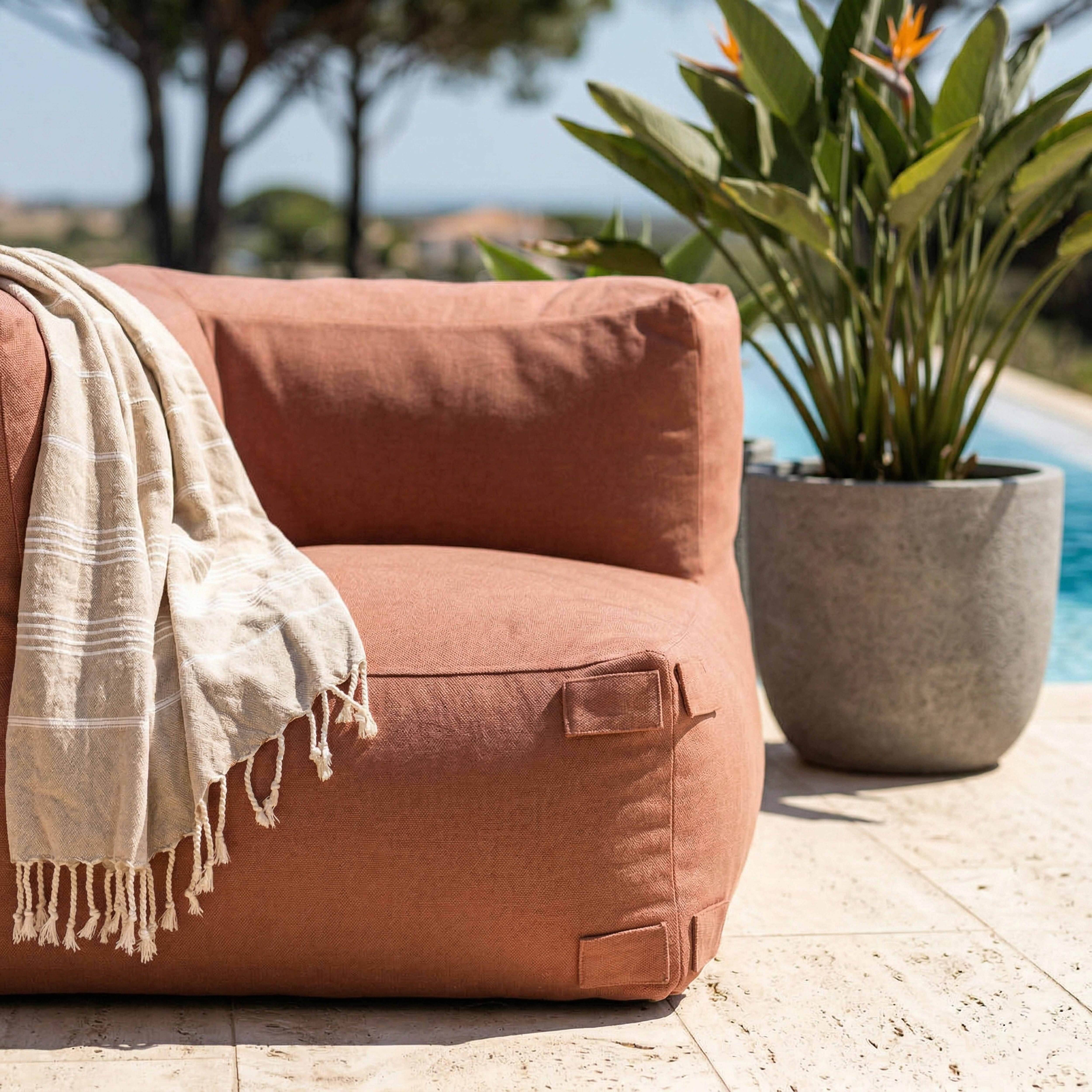 Oviala - Fauteuil d'angle pour canapé modulable terracotta Mixi - Oviala - Imagen 4