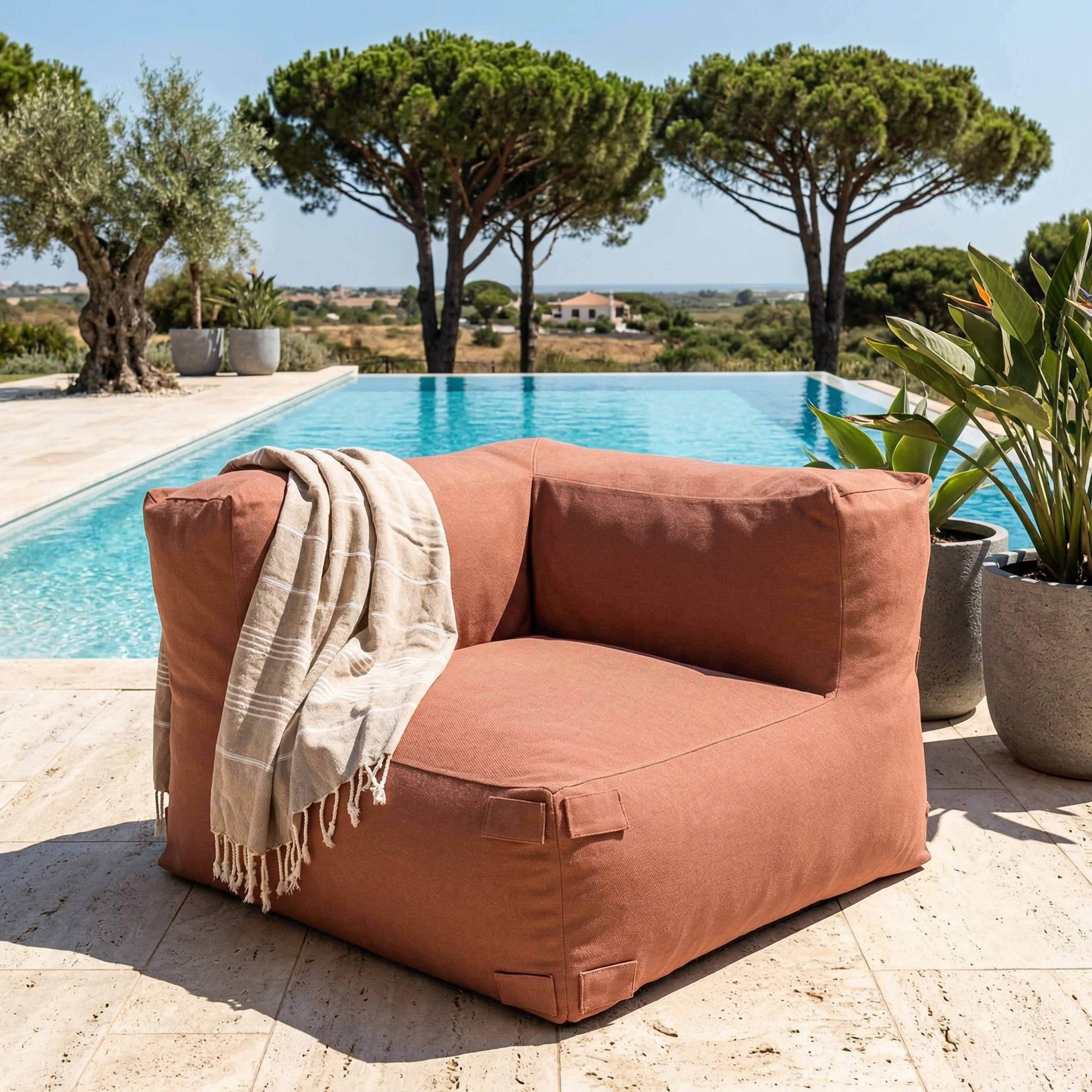 Oviala - Fauteuil d'angle pour canapé modulable terracotta Mixi - Oviala - Imagen 1