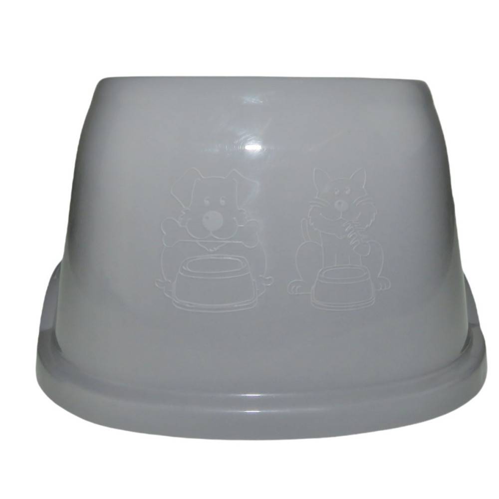 animallparadise - Ecuelle haute carrée 700 ml, gris en plastique, pour chien - Imagen 3
