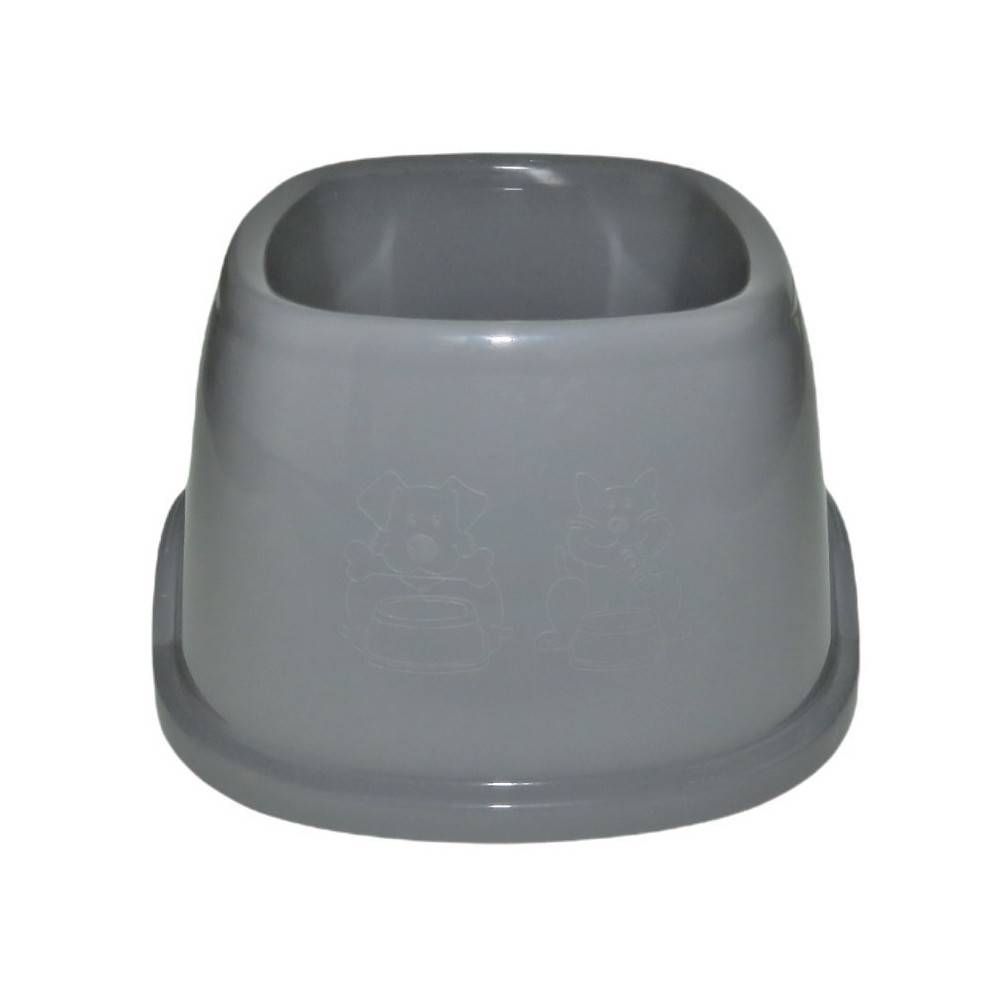 animallparadise - Ecuelle haute carrée 700 ml, gris en plastique, pour chien - Imagen 1