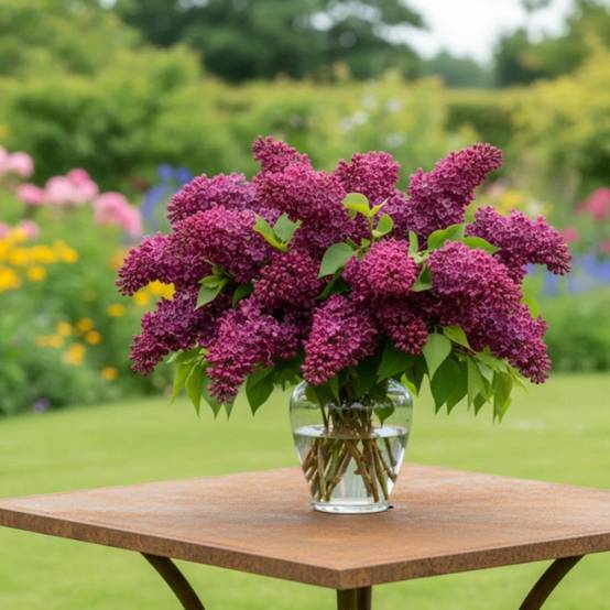 Lilas commun Charles Joly, Syringa à fleurs Rouge - feuillage Caduc - Pot de 4L - 60/100 cm- hauteur à maturité De 2,50 m à 3,00 m - Image 3
