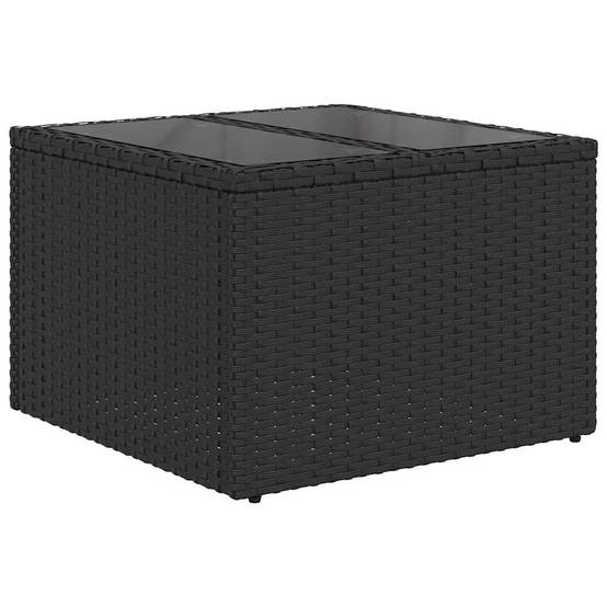 Salon de jardin 4 places en polyrotin modulable avec table et pouf Noir – ComfortXL Outdoor Living - Image 5