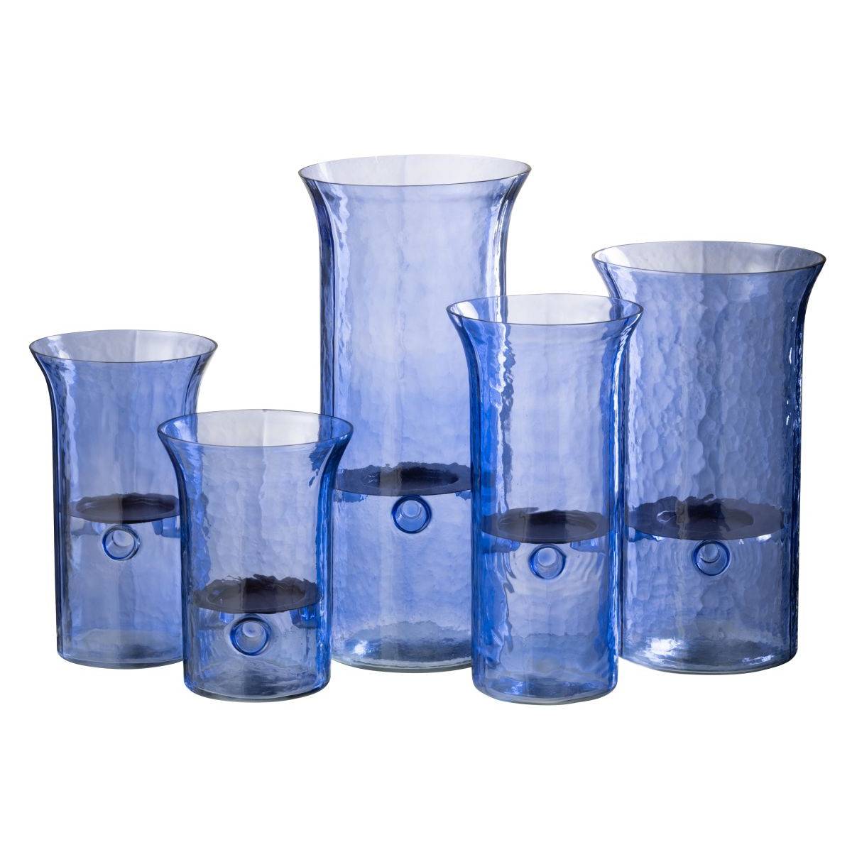 Photophore Étroit en Verre "Tarifa" 34cm Bleu - Image 4