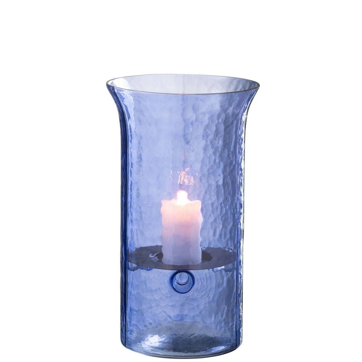 Photophore Étroit en Verre "Tarifa" 34cm Bleu - Image 2