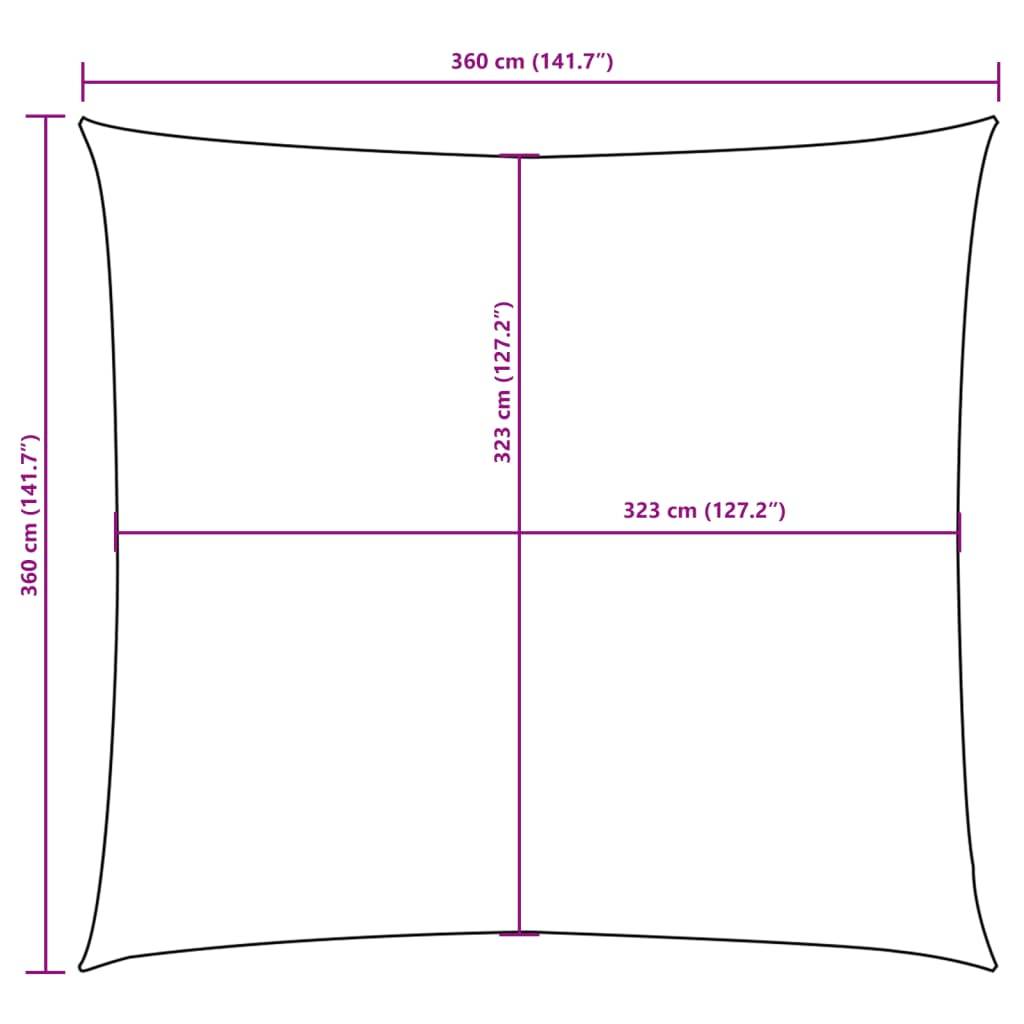 Vidaxl - Parasol en tissu oxford carré 3,6 x 3,6 m crème vidaXL 42297 - Imagen 2