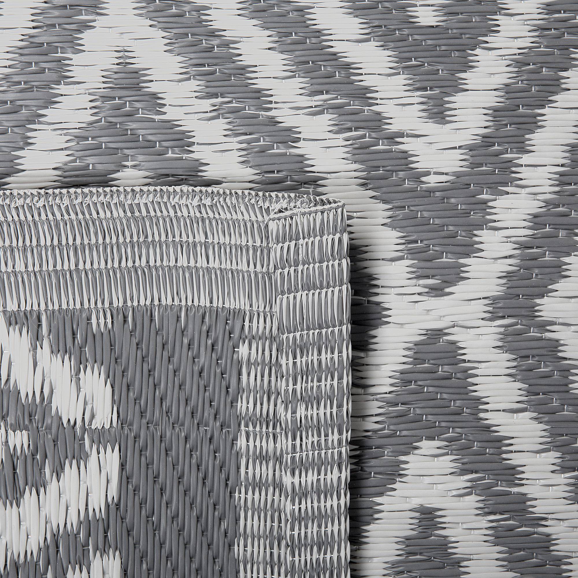 Beliani - Tapis d'Extérieur Gris Clair et Blanc en Polypropylène Motif Géométrique pour Terrasse au Style Moderne 90 x 150 cm Beliani - Imagen 5