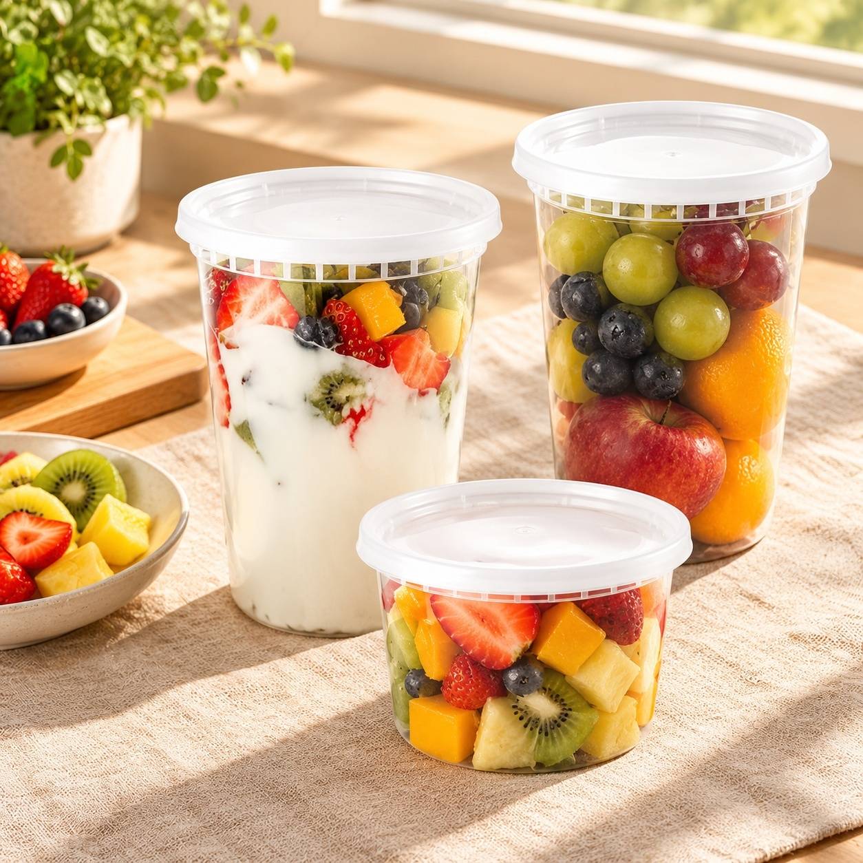 Lot de 50 Contenants Alimentaires Plastique avec Couvercles - Image 8