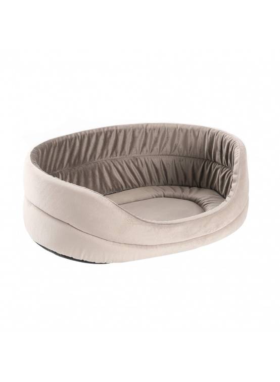 Corbeille velvet antiderapant ECRU ET TAUPE taille XXL - Mon Ami Luki - Image 1