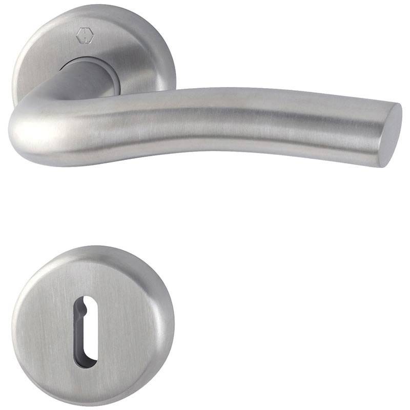 Ensemble de porte sur rosace Gent inox F9 Clé L HOPPE - E1520Z/42K/42KS - 3045466 - Imagen 1