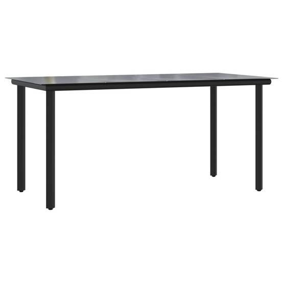 Salon de Jardin 4 Personnes Résine Noire Coussins Crème et Table 160cm – ComfortXL Outdoor Living - Image 6
