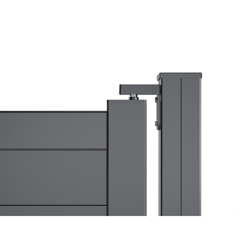 Portail battant Aluminium Plein - Largeur 3m50 - Hauteur 1m60 – Gris anthracite - Prêt à poser - Easy Clôture - Image 3