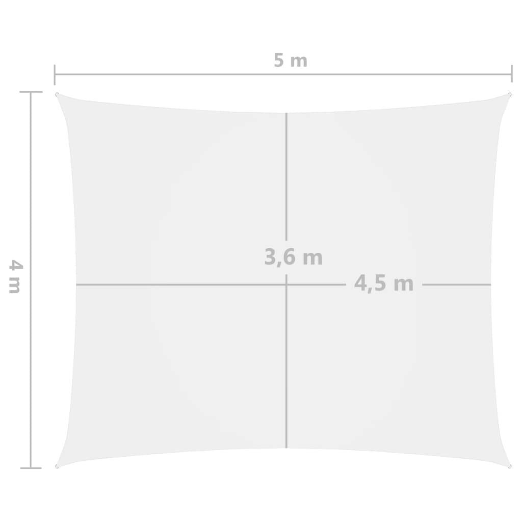 Helloshop26 - Voile toile d'ombrage parasol tissu oxford rectangulaire 4 x 5 m blanc - Imagen 6