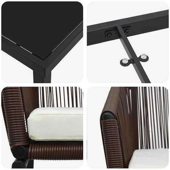 ComfortXL - Salon de Jardin 4 Places en Poly Rotin avec Coussins Déperlants Marron – ComfortXL Outdoor Living - Image 9