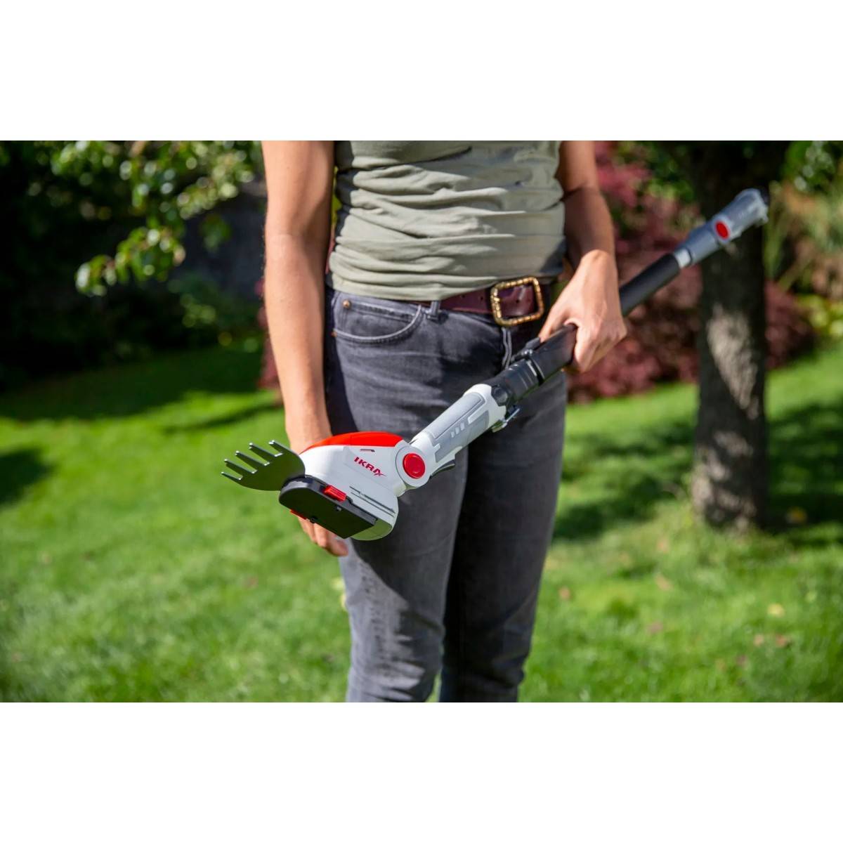 Cisaille à gazon et Taille buisson Télescopique sans fil à batterie 12V Inclus 2 lames 10cm et 20cm Chargeur 12V IKRA - Image 9