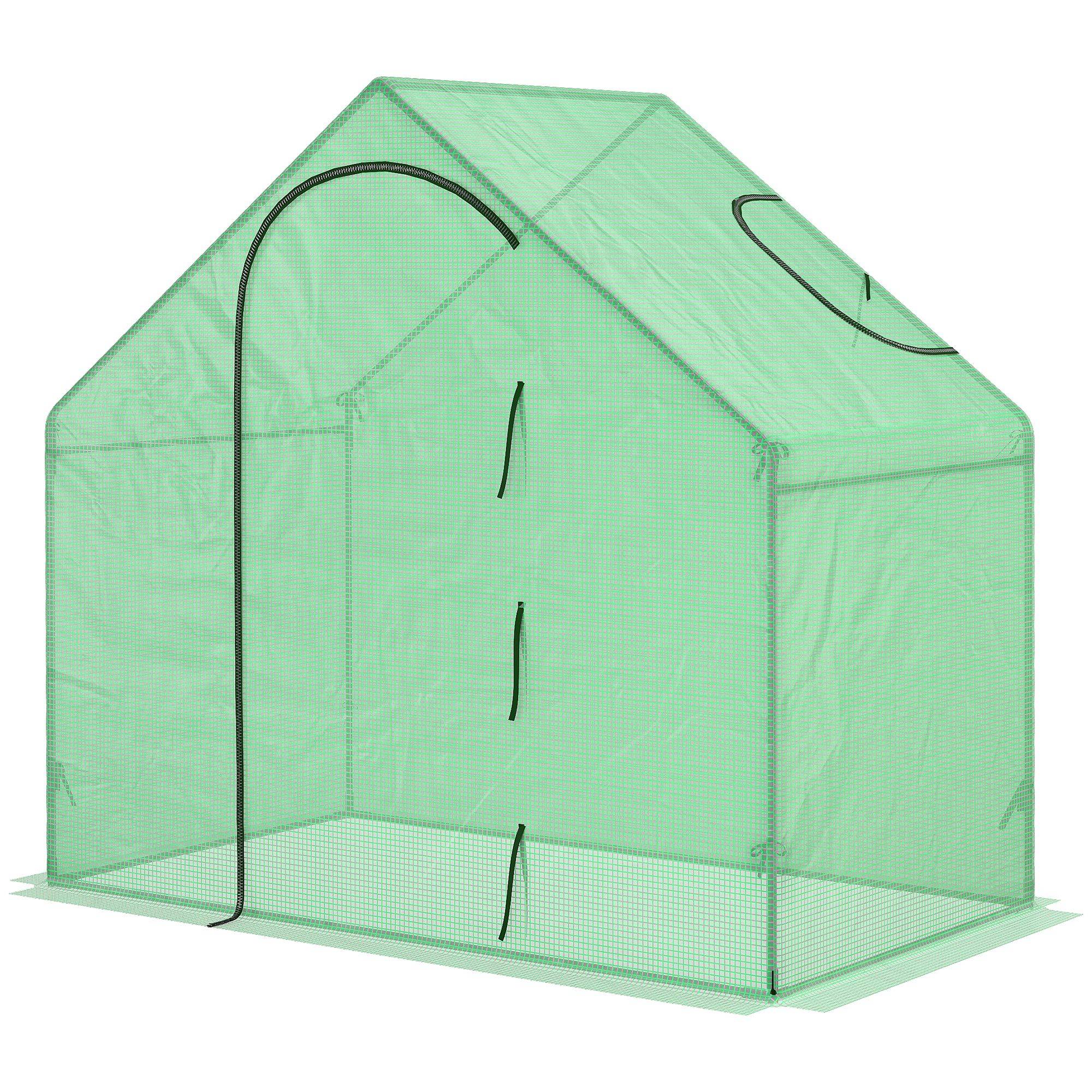 Serre de jardin haute acier et plastique culture tomates aération optimale 1,8x1x1,6m vert - ComfortXL Outdoor Living - Image 2