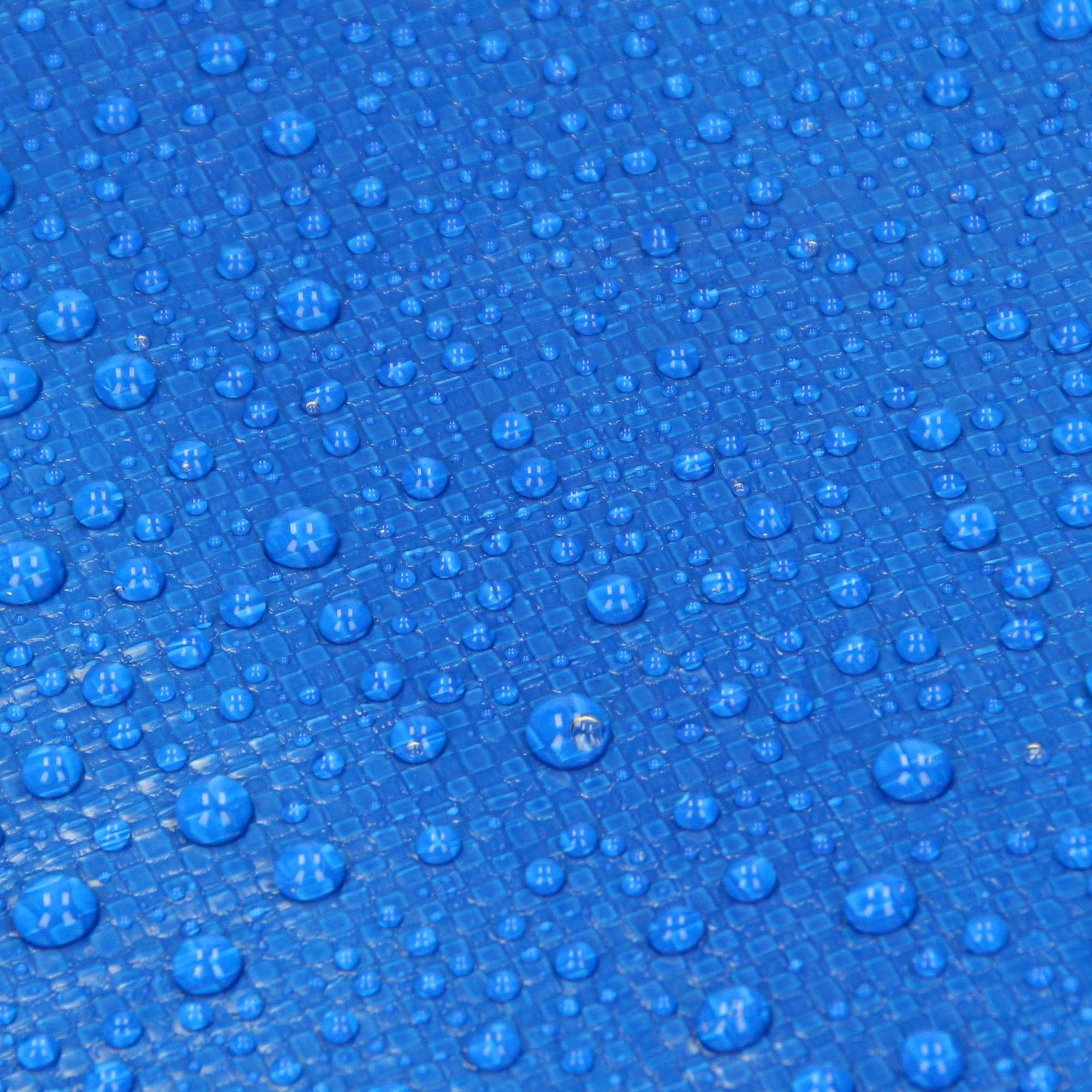Ecd-Germany - Bâche de Protection Imperméable à l'Eau avec Oeillets - 6x12 m 72m² 260 g/m² - Polyéthylène PE Bleu- Résistant à la Moisissure - Imagen 4