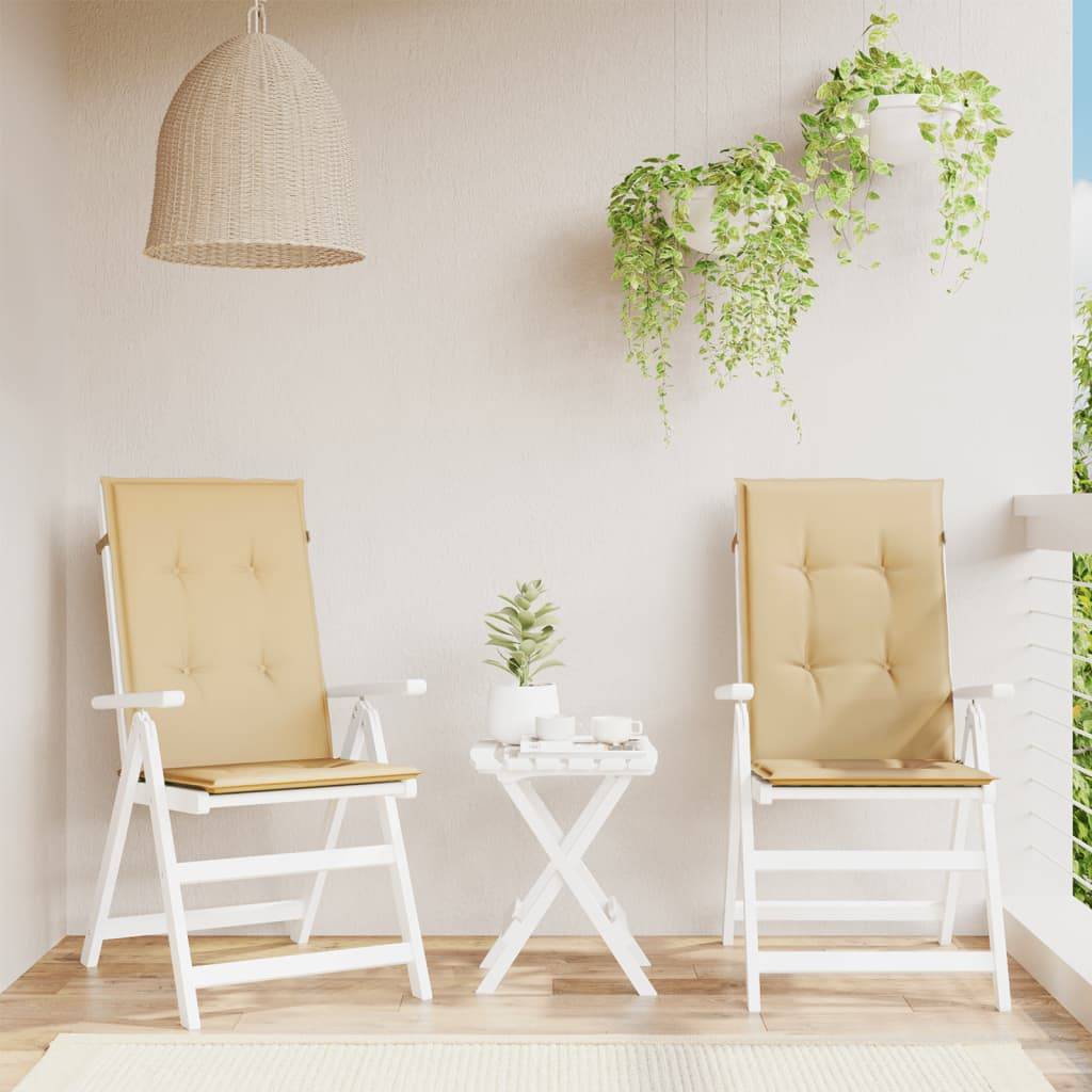 ComfortXL - Lot de 2 Coussins Dossier Haut Tissu Polyester Anti-glisse pour Chaise de Jardin Beige Mélangé 120x50cm – ComfortXL Outdoor Living - Image 4