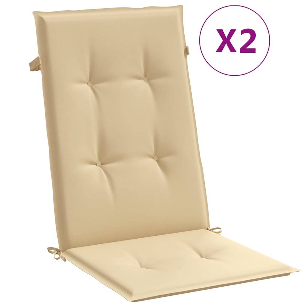 ComfortXL - Lot de 2 Coussins Dossier Haut Tissu Polyester Anti-glisse pour Chaise de Jardin Beige Mélangé 120x50cm – ComfortXL Outdoor Living - Image 2