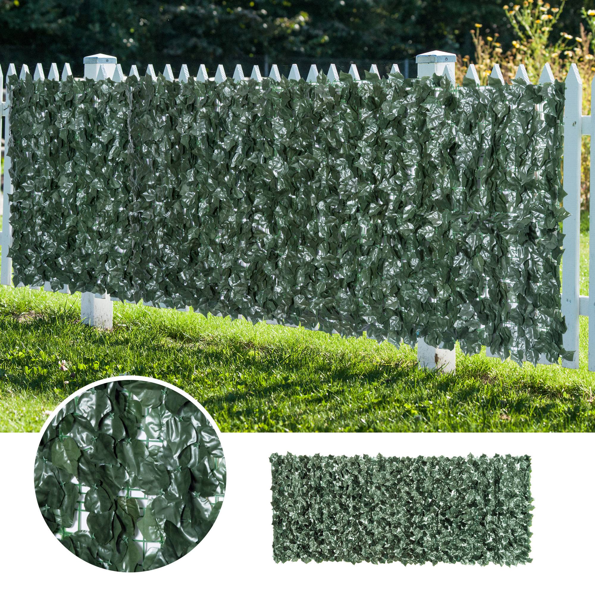 ComfortXL - Haie artificielle PE vert foncé 240 x 100 cm balcon terrasse jardin brise-vue décoratif résistant aux UV - Image 7