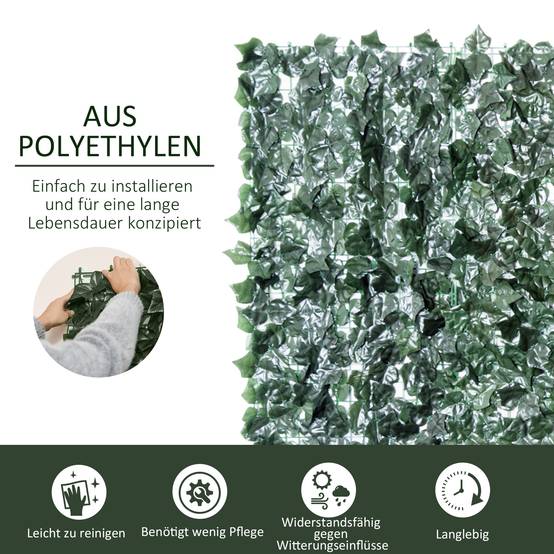 ComfortXL - Haie artificielle PE vert foncé 240 x 100 cm balcon terrasse jardin brise-vue décoratif résistant aux UV - Image 4