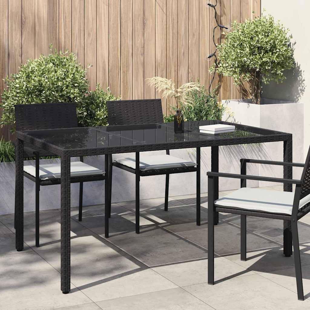 Table de jardin polyrotin noir 150 x 90 x 75 cm - PANGIVO - Image 1