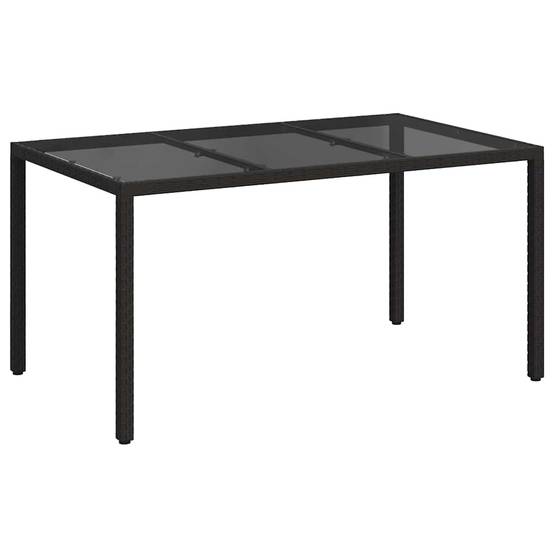 Table de jardin polyrotin noir 150 x 90 x 75 cm - PANGIVO - Image 2