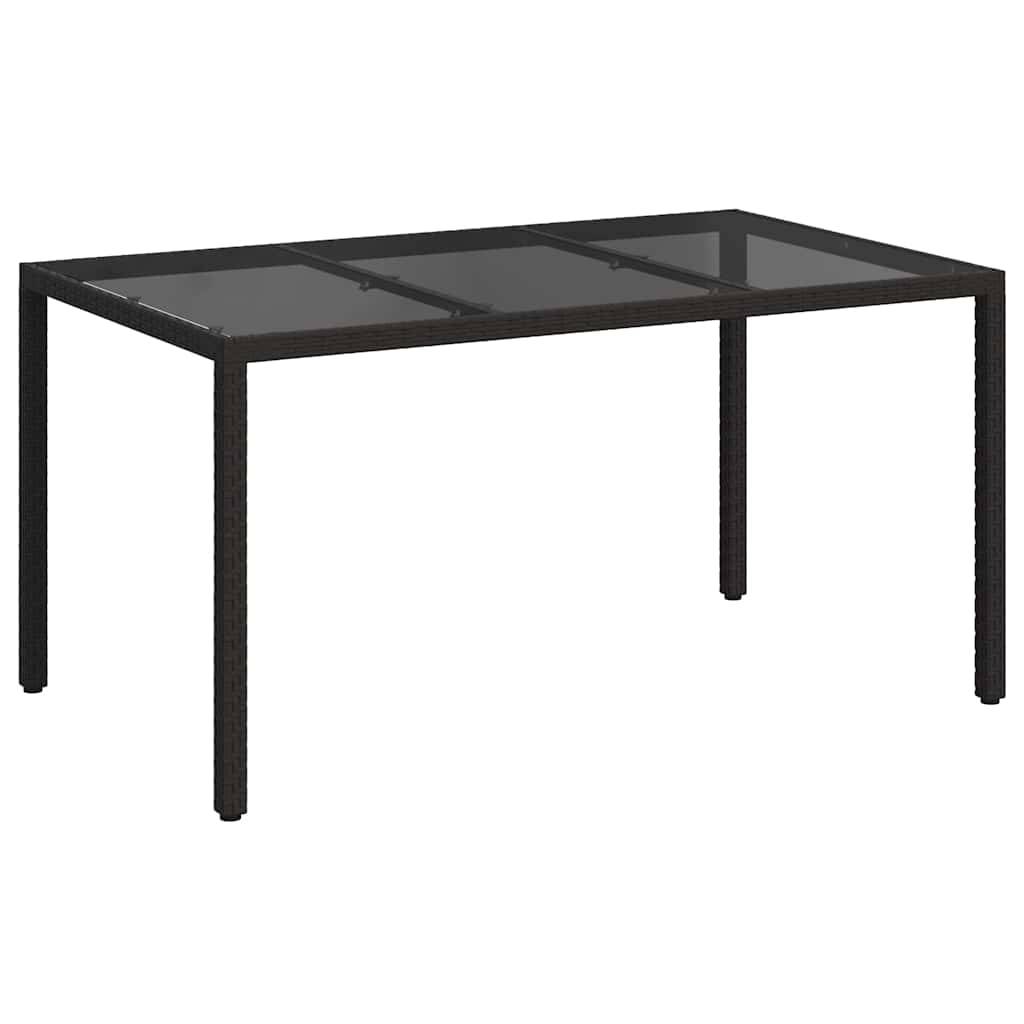 Table de jardin polyrotin noir 150 x 90 x 75 cm - PANGIVO - Image 2