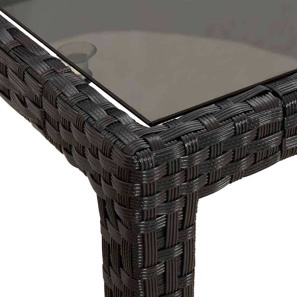 Table de jardin polyrotin noir 150 x 90 x 75 cm - PANGIVO - Image 6