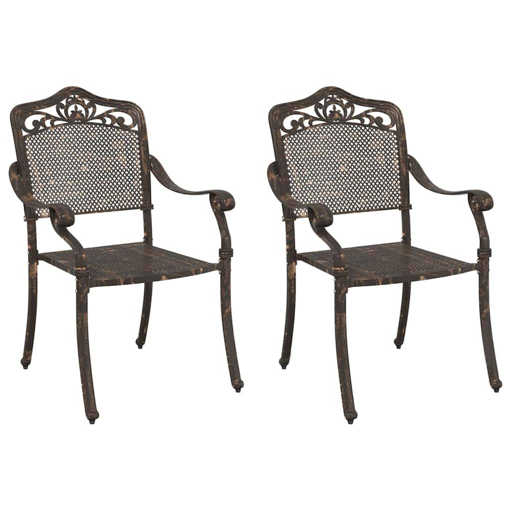 Chaise de jardin aluminium bronze 55 x 55 x 92,5 cm - PANGIVO - Image 2