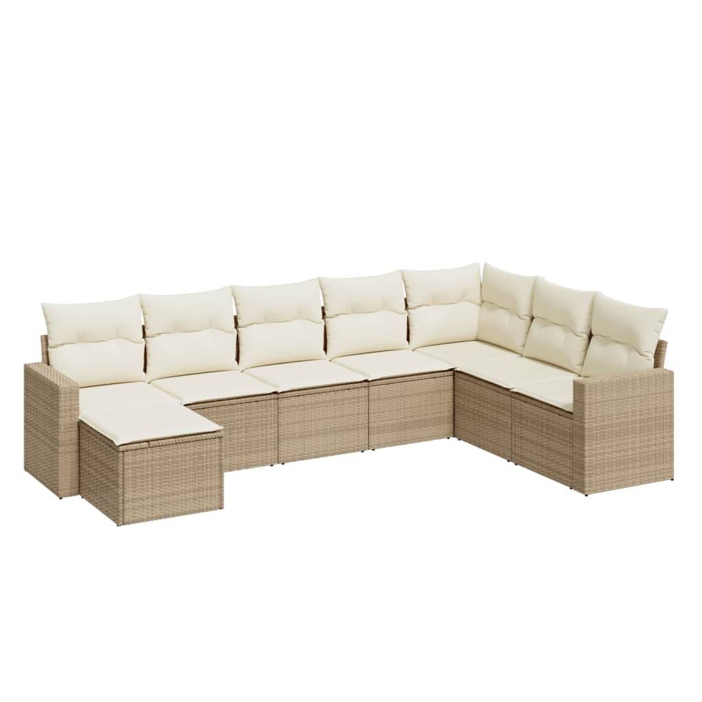 Salon de jardin bas modulable 8 places résine tressée pour détente en extérieur Beige – ComfortXL Outdoor Living - Imagen 2