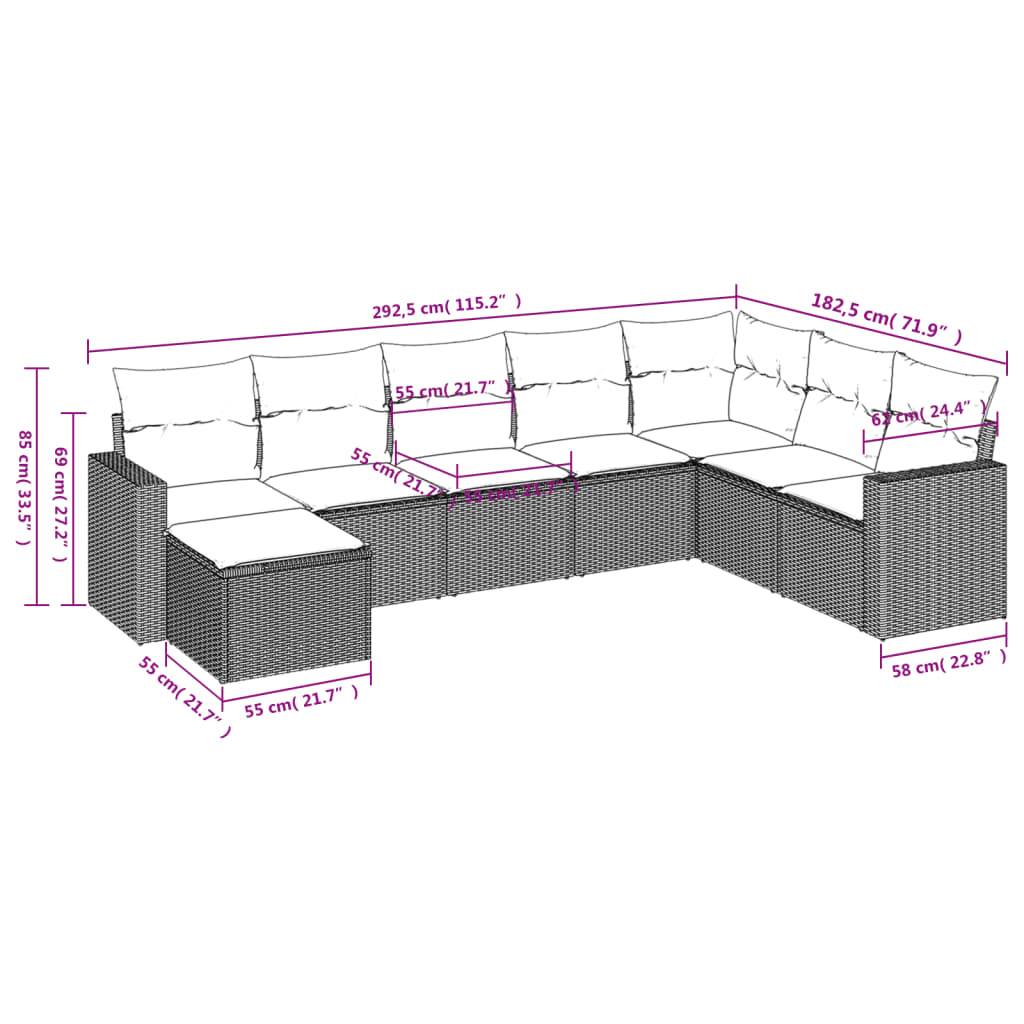 Salon de jardin bas modulable 8 places résine tressée pour détente en extérieur Beige – ComfortXL Outdoor Living - Imagen 3