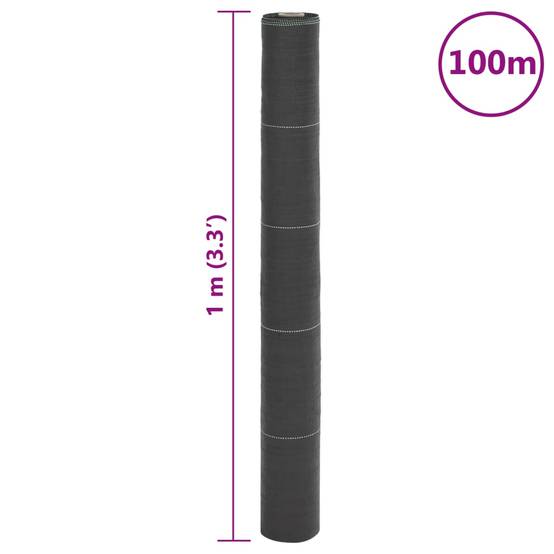 Toile Paillage Anti-Herbes 150g/m² PP Tissé pour Jardin Allée 1x100 m Noir - ComfortXL Outdoor Living - Image 8