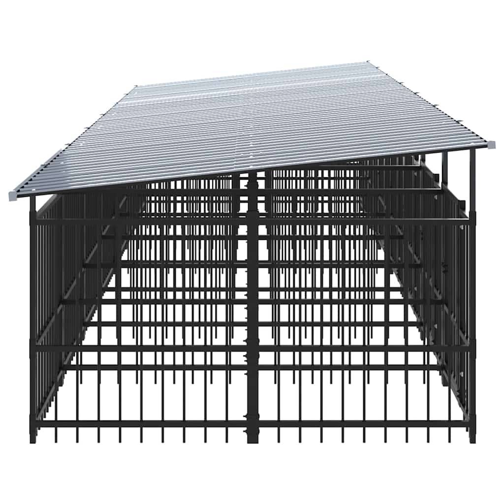 Vidaxl - Chenil d'extérieur avec toit pour chiens Acier 13,14 m² vidaXL 3124594 - Imagen 5