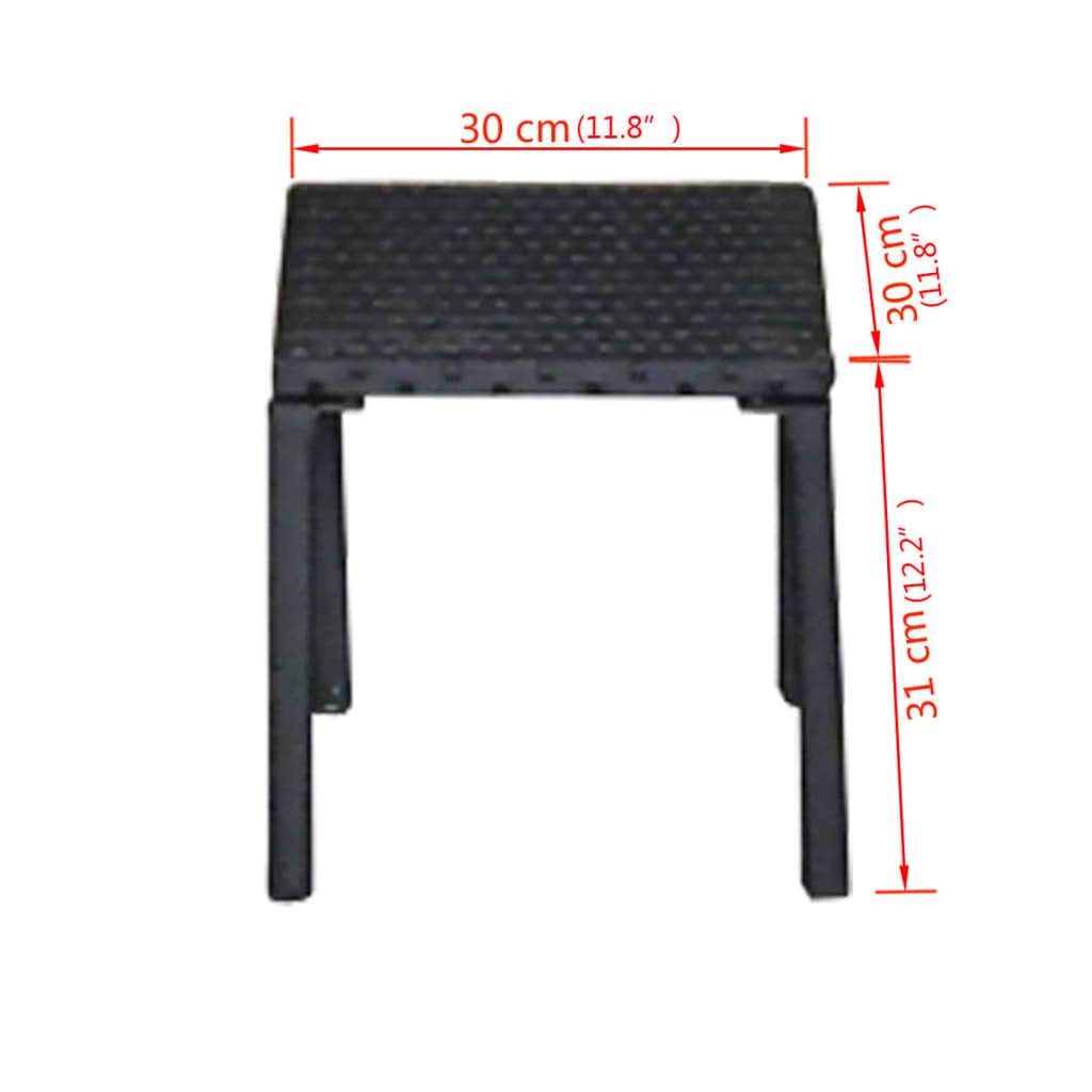 Vidaxl - Chaises longues avec table Résine tressée Noir vidaXL 42491 - Imagen 7