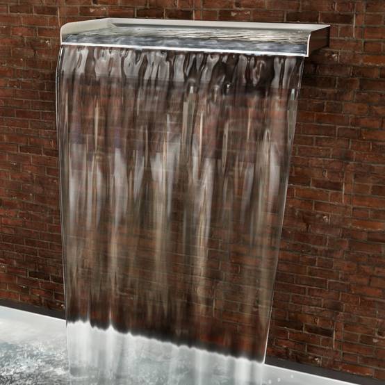 Fontaine piscine étang acier inox 304, 150x11.5x8cm. 2 conduits d'eau. Cascade bassin extérieur. Décoration. - Image 8