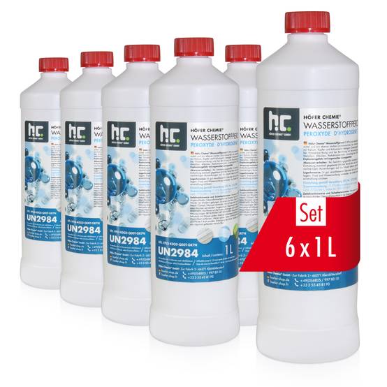Péroxyde d'hydrogène 11,9 % Höfer Chemie® en bouteille de 1 L x 6 - Image 1