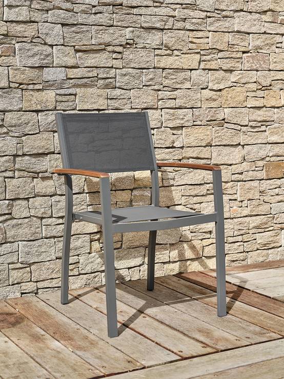 Ensemble repas de jardin ORSINO 6 places - GRIS ANTHRACITE - REMARQUABLE - Image 5
