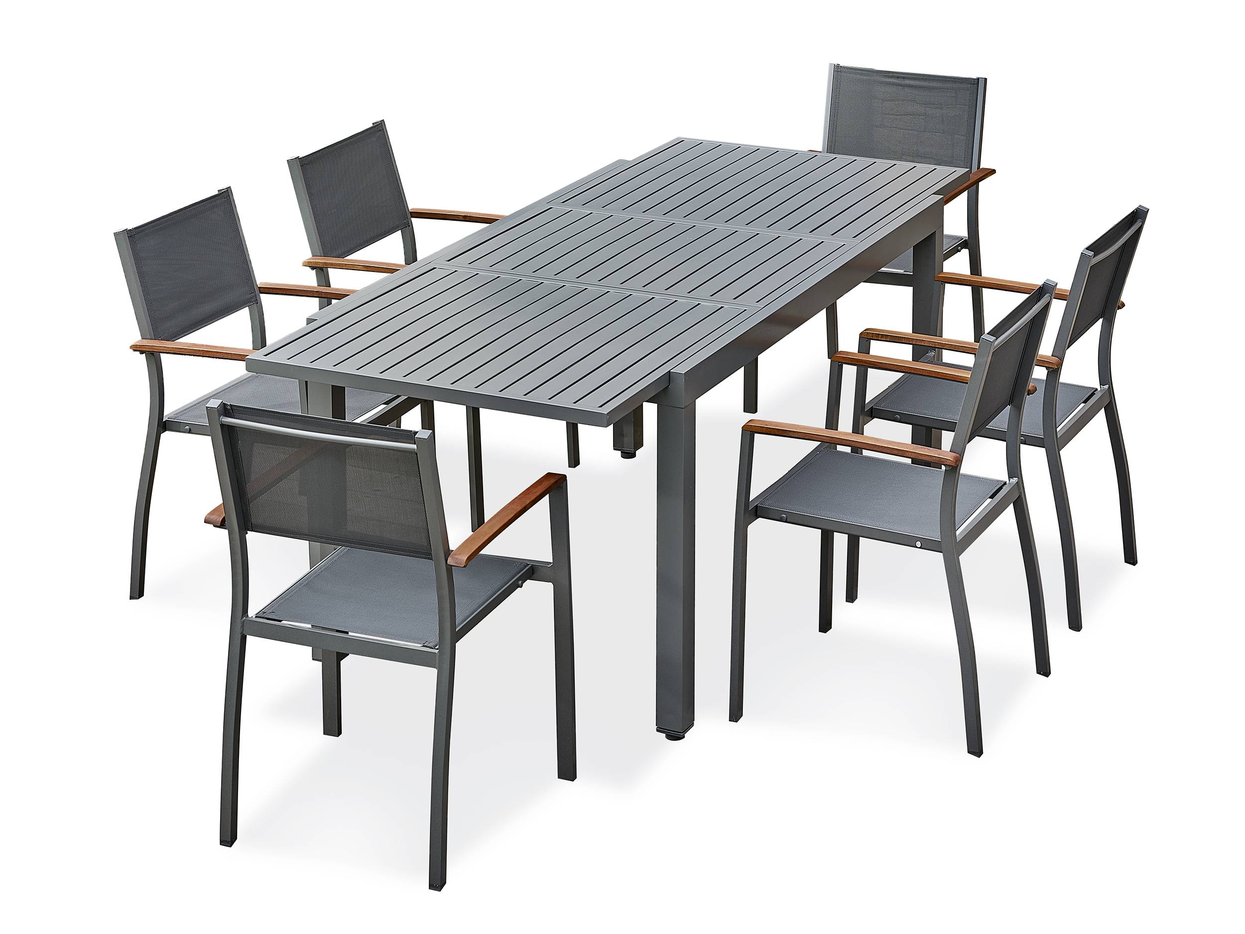 Ensemble repas de jardin ORSINO 6 places - GRIS ANTHRACITE - REMARQUABLE - Image 1