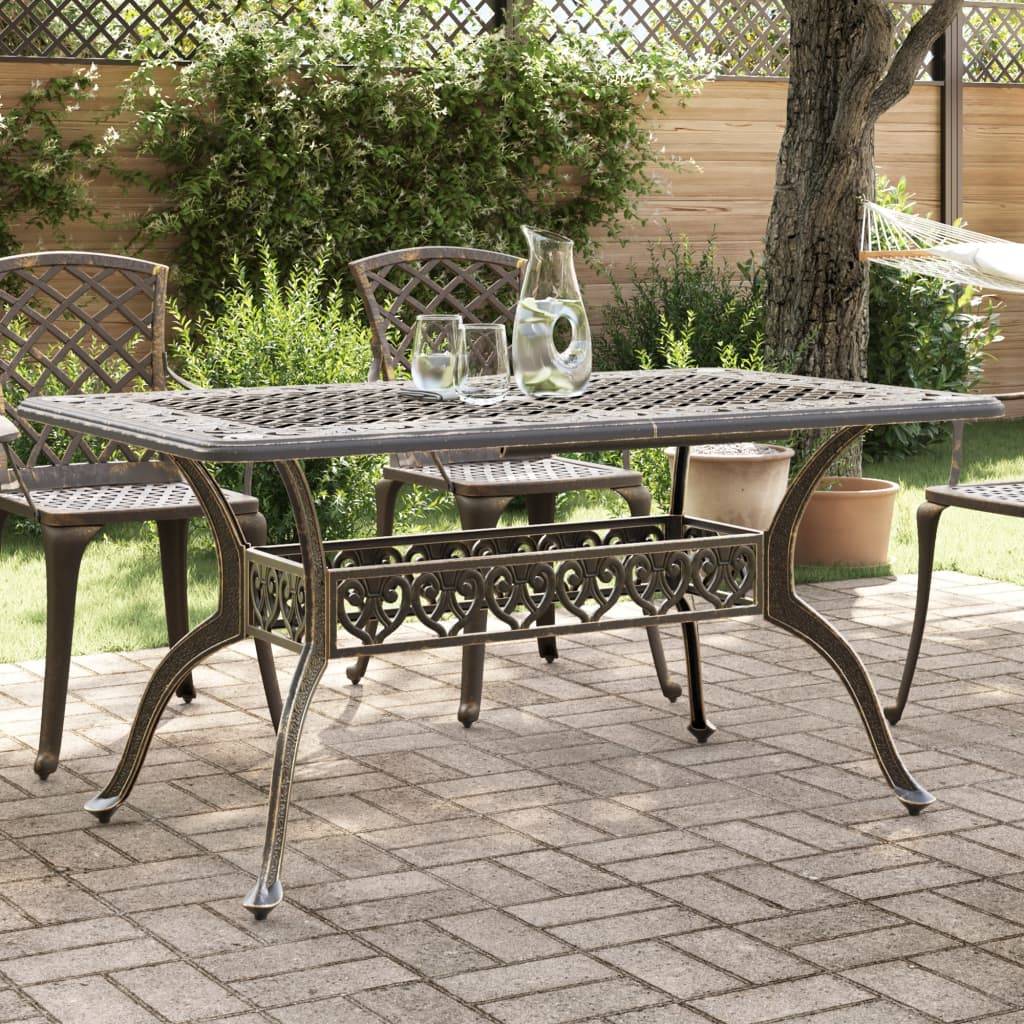 Table de jardin aluminium coulé bronze 150 x 90 x 72 cm - PANGIVO - Image 1