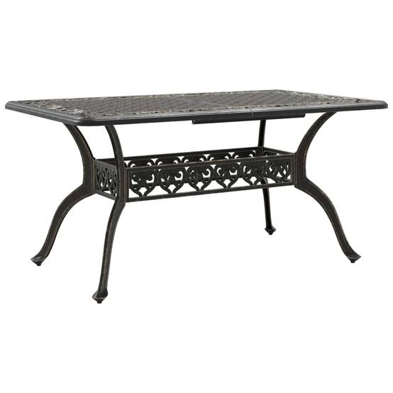 Table de jardin aluminium coulé bronze 150 x 90 x 72 cm - PANGIVO - Image 2