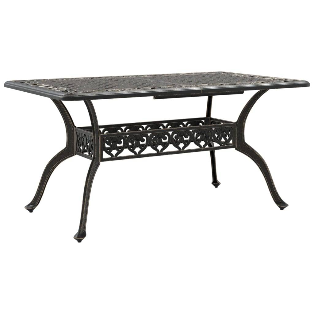 Table de jardin aluminium coulé bronze 150 x 90 x 72 cm - PANGIVO - Image 2