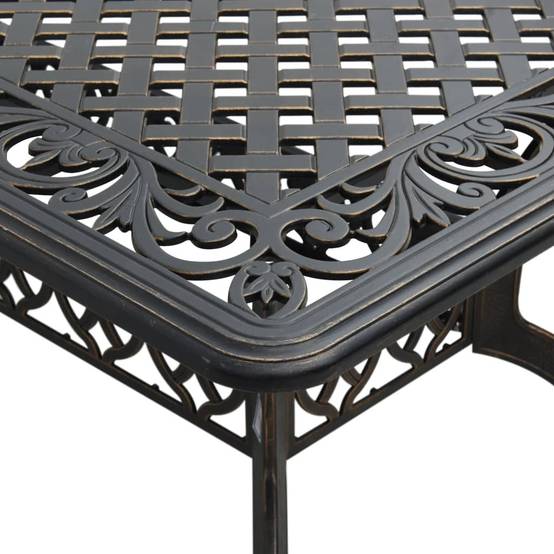 Table de jardin aluminium coulé bronze 150 x 90 x 72 cm - PANGIVO - Image 9