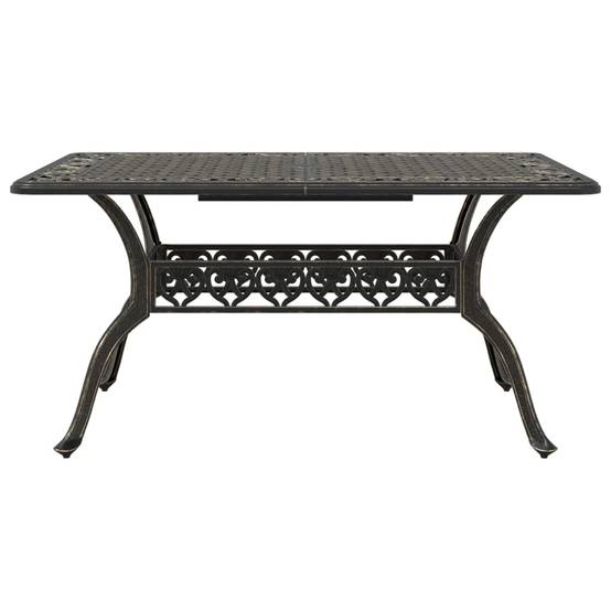 Table de jardin aluminium coulé bronze 150 x 90 x 72 cm - PANGIVO - Image 5