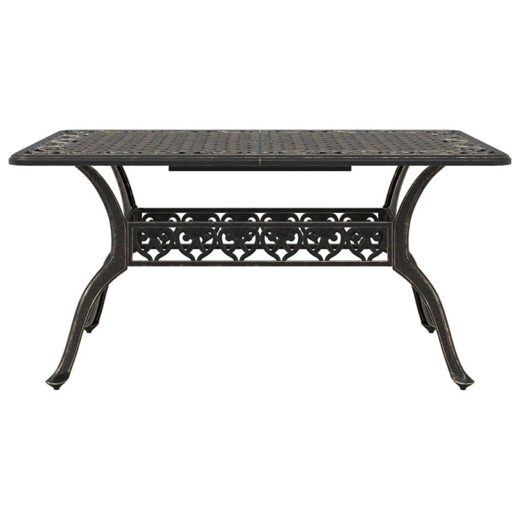 Table de jardin aluminium coulé bronze 150 x 90 x 72 cm - PANGIVO - Image 5
