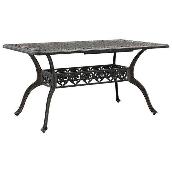 Table de jardin aluminium coulé bronze 150 x 90 x 72 cm - PANGIVO - Image 7