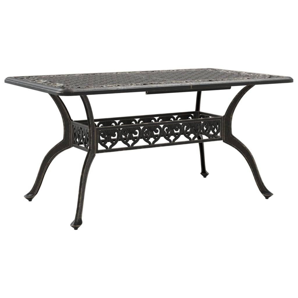 Table de jardin aluminium coulé bronze 150 x 90 x 72 cm - PANGIVO - Image 7