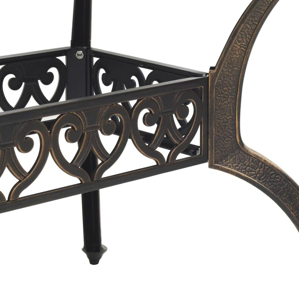 Table de jardin aluminium coulé bronze 150 x 90 x 72 cm - PANGIVO - Image 10