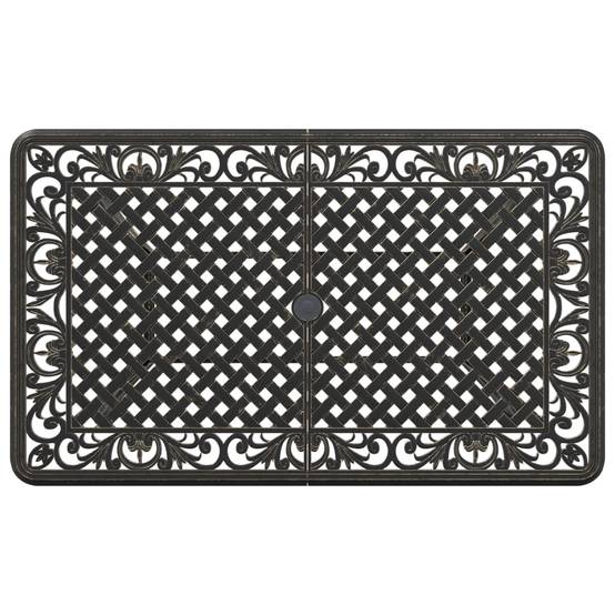 Table de jardin aluminium coulé bronze 150 x 90 x 72 cm - PANGIVO - Image 8