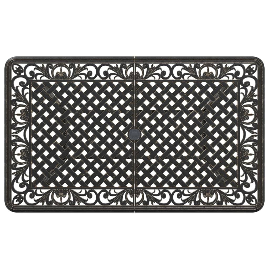 Table de jardin aluminium coulé bronze 150 x 90 x 72 cm - PANGIVO - Image 8